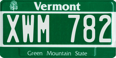 VT license plate XWM782