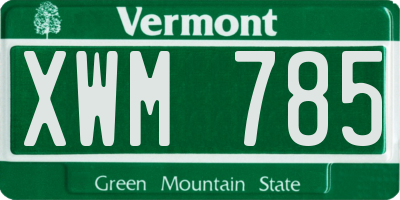 VT license plate XWM785