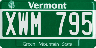 VT license plate XWM795