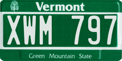 VT license plate XWM797
