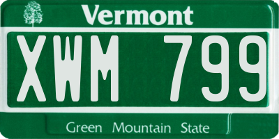 VT license plate XWM799