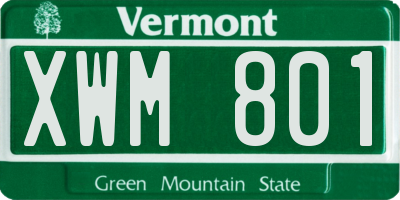 VT license plate XWM801
