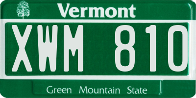 VT license plate XWM810