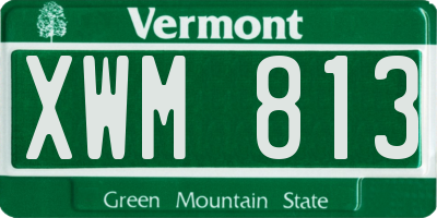 VT license plate XWM813