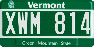 VT license plate XWM814