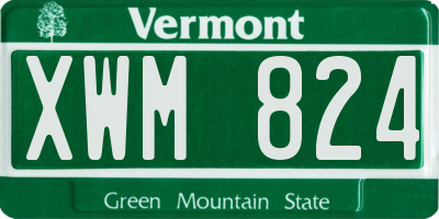 VT license plate XWM824