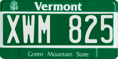 VT license plate XWM825