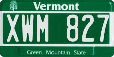 VT license plate XWM827