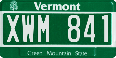 VT license plate XWM841