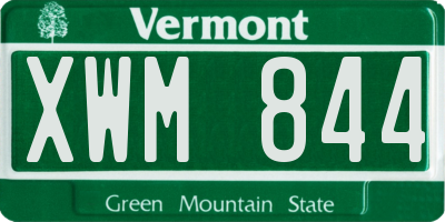 VT license plate XWM844