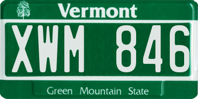 VT license plate XWM846