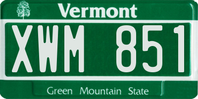 VT license plate XWM851
