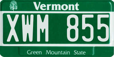 VT license plate XWM855