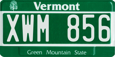 VT license plate XWM856