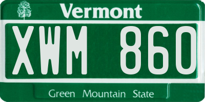 VT license plate XWM860