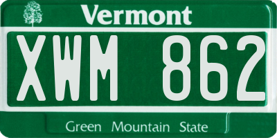 VT license plate XWM862