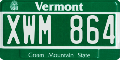 VT license plate XWM864