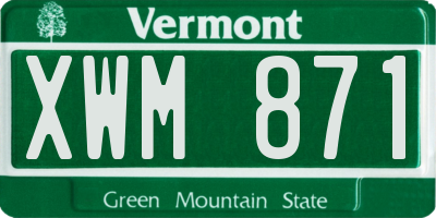 VT license plate XWM871