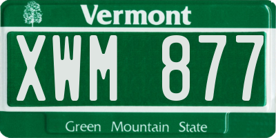 VT license plate XWM877