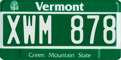VT license plate XWM878
