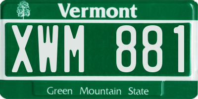 VT license plate XWM881
