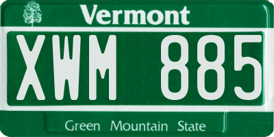 VT license plate XWM885