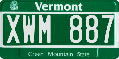 VT license plate XWM887