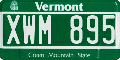 VT license plate XWM895