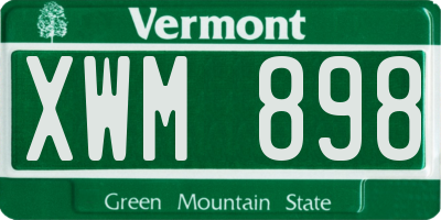 VT license plate XWM898
