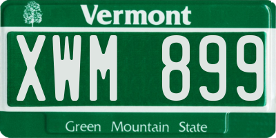 VT license plate XWM899