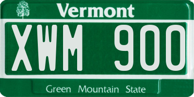 VT license plate XWM900