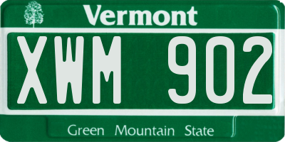 VT license plate XWM902
