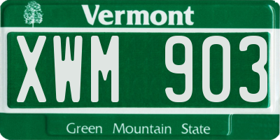 VT license plate XWM903