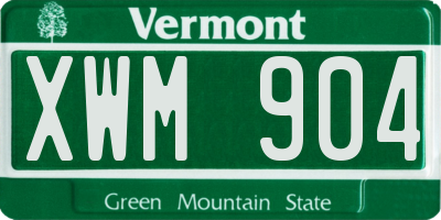 VT license plate XWM904