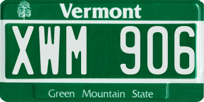 VT license plate XWM906