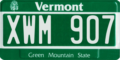 VT license plate XWM907