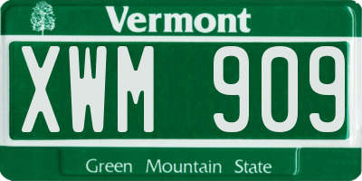 VT license plate XWM909