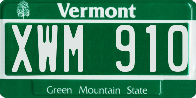 VT license plate XWM910