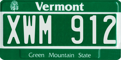 VT license plate XWM912