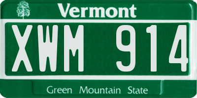 VT license plate XWM914