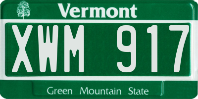 VT license plate XWM917