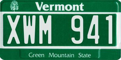 VT license plate XWM941