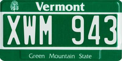 VT license plate XWM943