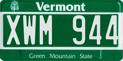VT license plate XWM944