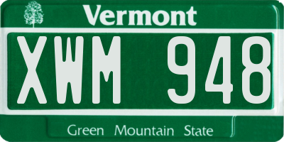 VT license plate XWM948