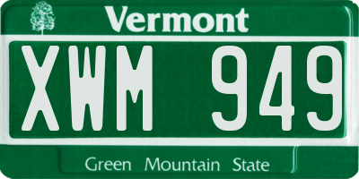 VT license plate XWM949