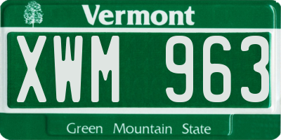 VT license plate XWM963