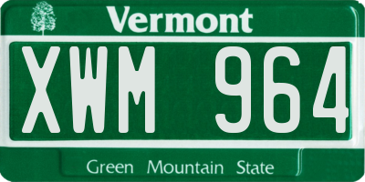 VT license plate XWM964