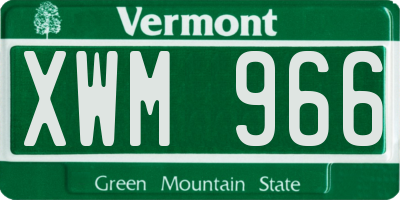 VT license plate XWM966