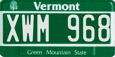 VT license plate XWM968